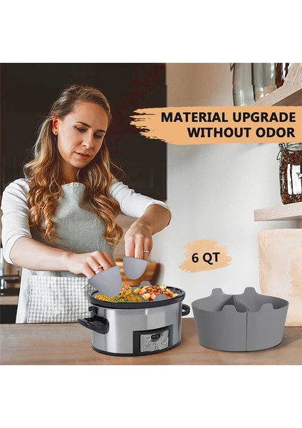 2 Adet Yeniden Kullanılabilir Silikon Yavaş Ocak Bölücü Astarları 6-7-8 Qt Crocker Tenceresi Klipsli Yedek Plastik (Yurt Dışından) indirimleri