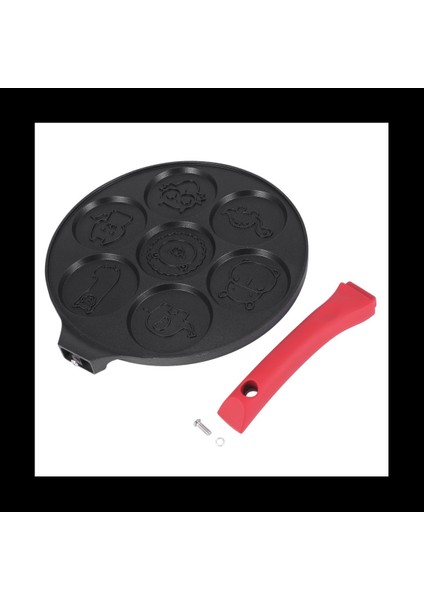 2x Gözleme Makinesi-Yapışmaz Gözleme Pan Griddle Grill Pan Mini Krep Maker 7 Kol Silikon Sap Siyah Hayvan (Yurt Dışından) fırsatları