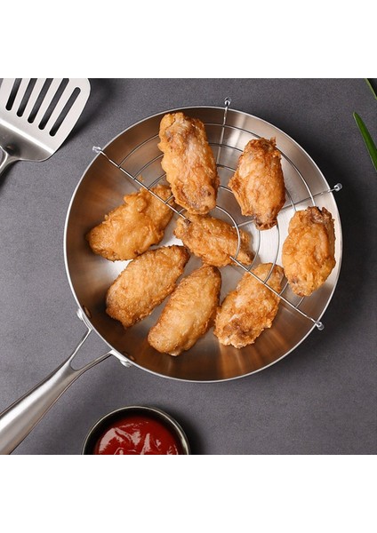 Paslanmaz Çelik 3 Kat Kızartma Tavası Wok Tava Pişirme Kızarmış Biftek Gaz Sobası Potu Elektromanyetik Tencere Yapışmaz Tava 28CM (Yurt Dışından) fiyatları