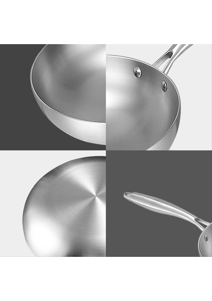 Paslanmaz Çelik 3 Kat Kızartma Tavası Wok Tava Pişirme Kızarmış Biftek Gaz Sobası Potu Elektromanyetik Tencere Yapışmaz Tava 28CM (Yurt Dışından) modelleri