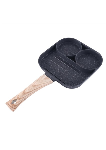 2 Delikli Kızartma Kabı Kalınlaştırılmış Omlet Tava Yapışmaz Yumurta Gözleme Biftek Tava Pişirme Yumurta Jambonu Tava Kahvaltı Yapımcısı (Yurt Dışından)