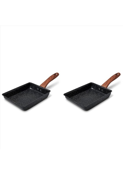 2x Tamagoyaki Pan Japon Omlet Tava Yapışmaz Tava Kaplama Kare Yumurta Tavası Kızartma Tavası Omlet Veya Krep Yapmak Için (Yurt Dışından)