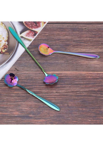 24PCS Çiçek Kaşığı Seti 2 Farklı Boyutlu Renkli Paslanmaz Çelik Çay Kaşığı Gökkuşağı Kahve Karıştırma Kaşığı (Yurt Dışından) fiyatları