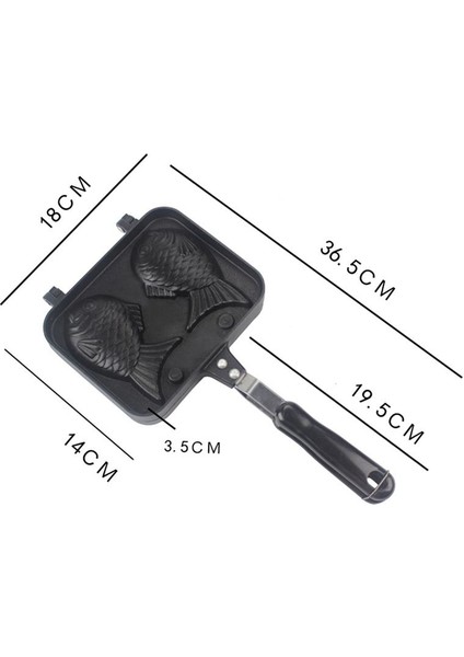 Mutfak Japon Taiyaki Balık Şeklindeki Sıcak Tatlı Waffle Kek Üreticisi Pancake Çift Tava Kızartma Tava Waffle Kalıpları (Yurt Dışından) fırsatları