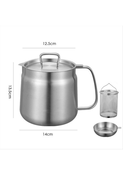 Yağ Tenceresi 1 5l Yağ Pot Paslanmaz Çelik Büyük Kapasiteli Yağ Fritöz ve Filtre Kupası Combo Mutfak Için Çok Yönlü Yağ Filtresi (Yurt Dışından) indirimleri