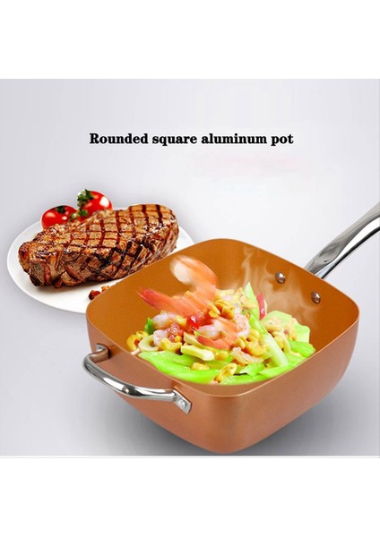 4pcs Tavan Pan Dört Parçalı Set Kare Pan Fırlatma Tavası Bakır Renk Yapışmaz Pan (Yurt Dışından) fiyatları