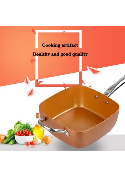 4pcs Tavan Pan Dört Parçalı Set Kare Pan Fırlatma Tavası Bakır Renk Yapışmaz Pan (Yurt Dışından) modelleri