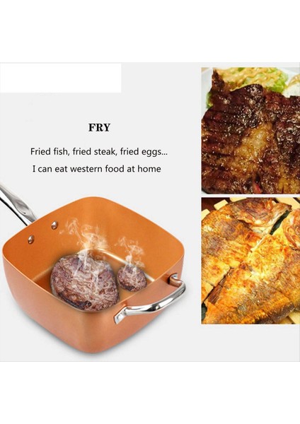 4pcs Tavan Pan Dört Parçalı Set Kare Pan Fırlatma Tavası Bakır Renk Yapışmaz Pan (Yurt Dışından) fırsatları