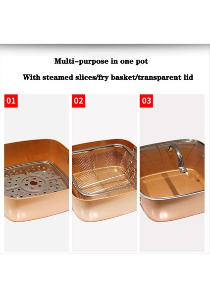 4pcs Tavan Pan Dört Parçalı Set Kare Pan Fırlatma Tavası Bakır Renk Yapışmaz Pan (Yurt Dışından) indirimleri