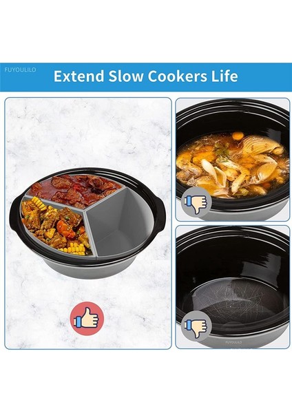 Yavaş Ocak Astarları 3&#39 Ü 1 Arada Silikon Yavaş Ocak Bölücü Fit 6qt Oval ve Yuvarlak Tencere Bölücü (Siyah) (Yurt Dışından) fiyatları