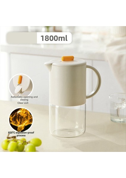 Taşınabilir Cam Su Sürahi ile Kapak Mutfak Kahve Potu Kahve Çay K Yarışıklı Kahve Takımı Teaware 1800ML Sarı (Yurt Dışından) modelleri