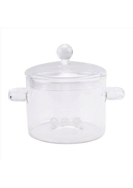 Kapaklı Cam Tencere Ocak Kapak ve Saplı Pişirme Tenceresi Pişirme Kabı Berrak Çorba Tenceresi Yüksek Borosilikat 1400ML (Yurt Dışından)