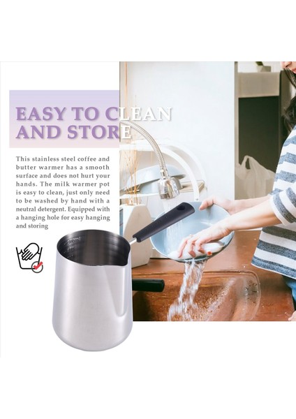 1000ML Tereyağı Isıtıcı Paslanmaz Çelik Süt Sıcak Tenceresi Saplı Tavalı Tavalı Türk Kahve Çikolata Eritme Potu (Yurt Dışından) fiyatları