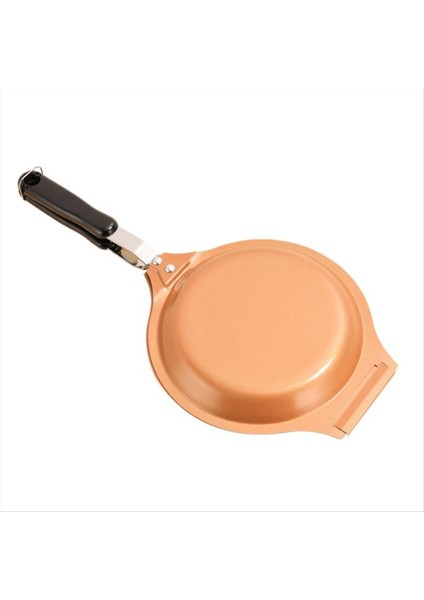 Yapışmaz Kızartma Tavası 19 cm Paslanmaz Çelik Çift Omletli Tava Indüksiyon Ocak Tavası Ev Kamp Bahçesi Piknik (Yurt Dışından)