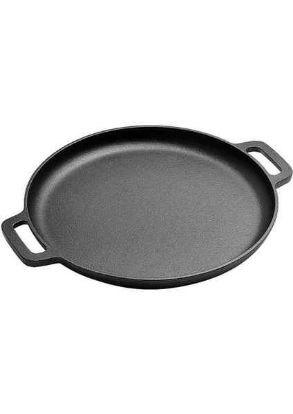 Dökme Demir Pizza Pan Steel Pizza Ocak Gaz Için Fırın Veya Griddle Için Derin Taş Kulplu Dökme Kavrama 33X33CM (Yurt Dışından)