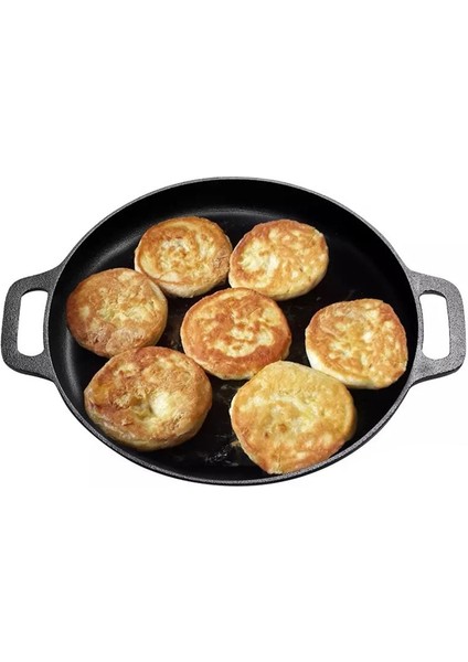 Dökme Demir Pizza Pan Steel Pizza Ocak Gaz Için Fırın Veya Griddle Için Derin Taş Kulplu Dökme Kavrama 33X33CM (Yurt Dışından) fiyatları