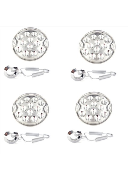 4 Set Paslanmaz Çelik Salyangoz Escargot Plakası 12 Bölmeli Izgara Salyangoz Aracı 12 Izgara Kabuklu Tepsi (Yurt Dışından)