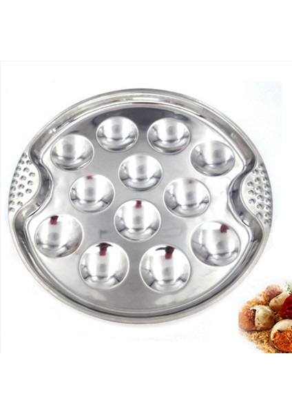4 Set Paslanmaz Çelik Salyangoz Escargot Plakası 12 Bölmeli Izgara Salyangoz Aracı 12 Izgara Kabuklu Tepsi (Yurt Dışından) indirimleri