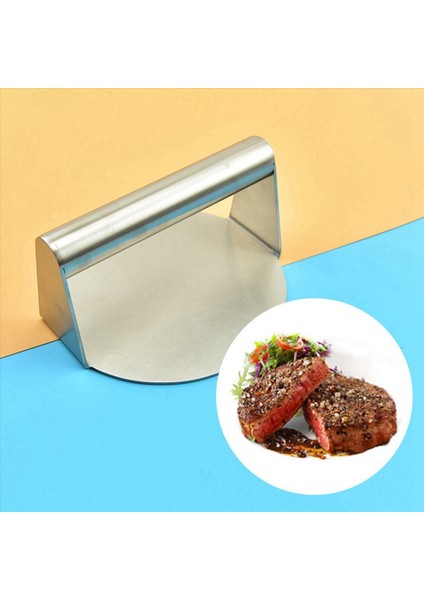 2x Paslanmaz Çelik Burger Pres Tur Smash Burger Press Düz Üst Izgara Pişirme Izgara Aksesuarları Için Saplı (Yurt Dışından) modelleri