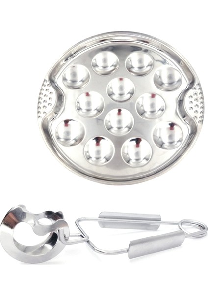 1 Set Paslanmaz Çelik Salyangoz Escargot Plakası 12 Bölmeli Izgara Salyangoz Aracı 12 Izgara Kabuklu Tepsi (Yurt Dışından)