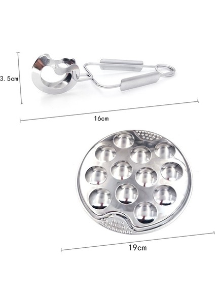 1 Set Paslanmaz Çelik Salyangoz Escargot Plakası 12 Bölmeli Izgara Salyangoz Aracı 12 Izgara Kabuklu Tepsi (Yurt Dışından) fiyatları