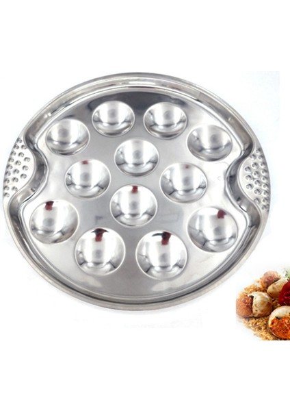 1 Set Paslanmaz Çelik Salyangoz Escargot Plakası 12 Bölmeli Izgara Salyangoz Aracı 12 Izgara Kabuklu Tepsi (Yurt Dışından) indirimleri