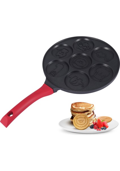 Gözleme Üreticisi-Yapışmaz Krep Tavası Izgara Tava Mini Krep Üreticisi Silikon Saplı 7 Kalıp Krep Siyah Hayvan (Yurt Dışından) fiyatları