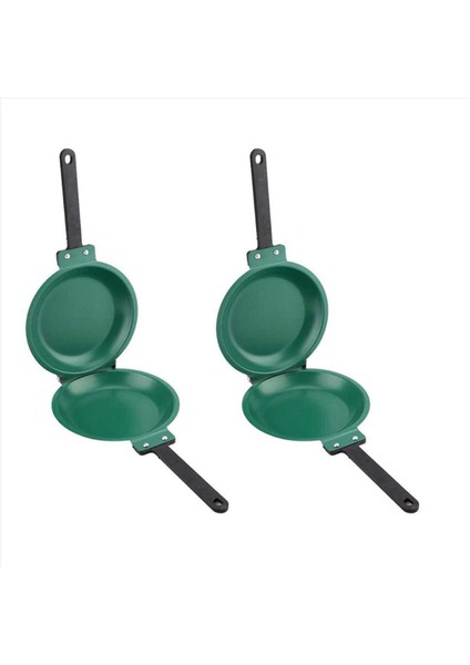 2x Tavan Çift Side Tavan Tavası Yapışmaz Flip Katlama Katlama Tavası Bbq Kararlı ve Dayanıklı Pişirme Aracı (Yurt Dışından)
