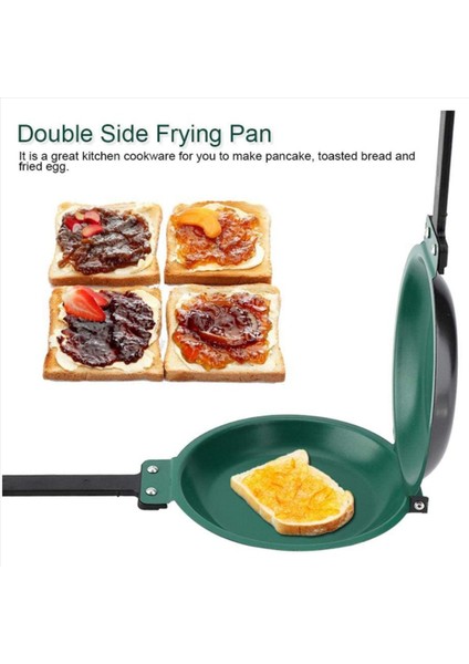 2x Tavan Çift Side Tavan Tavası Yapışmaz Flip Katlama Katlama Tavası Bbq Kararlı ve Dayanıklı Pişirme Aracı (Yurt Dışından) indirimleri