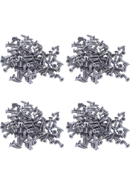 400X Paslanmaz Çelik Düz Kafa Phillips Kendi Kendine Dokunma Vidası 12X3MM Gümüş (Yurt Dışından)