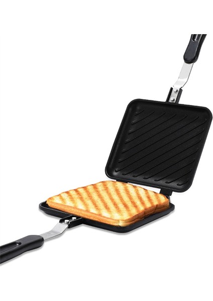 Izgara Sandviç Üreticisi Ekmek Tost Kahvaltı Makinesi Hotdog Sandviç Tava Yapışmaz Alüminyum Flip Tava Mutfak Aracı (Yurt Dışından)
