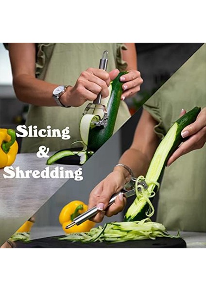 Paslanmaz Çelik Çift Bıçak Sebze Soyucu - Ticari Sınıf Julienne Kesici Dilimleyici Parçalayıcı Kazıyıcı Meyve Patates (Yurt Dışından) fırsatları