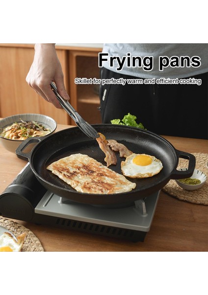 Dökme Demir Barbekü Kamp Kızartma Tavası Çift Sap Yapışmaz Gözleme Pizza Tavası Biftek Domuz Tavuk Pişirme Tavası Pişirme Tavası (Yurt Dışından) fırsatları