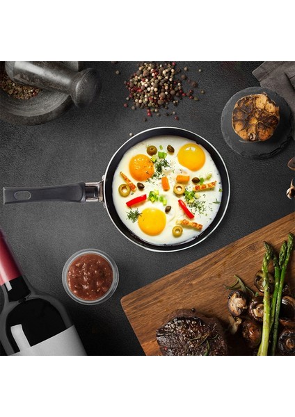 Mini Pişirme Tavası Yapışmaz Kızartma Tavası Taşınabilir Kahvaltı Tavası Yumurta ve Kahvaltı Için Uygun Tutamağa (Yurt Dışından) fırsatları