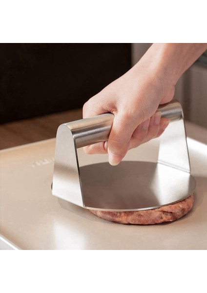 2x Paslanmaz Çelik Burger Pres Tur Smash Burger Press Düz Üst Izgara Pişirme Izgara Aksesuarları Için Saplı (Yurt Dışından) indirimleri