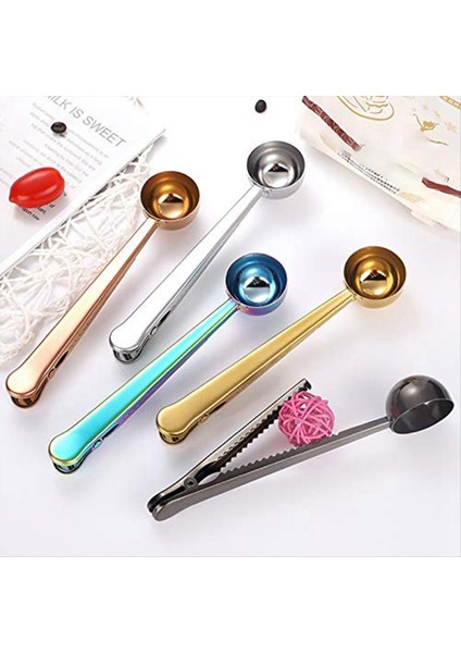 5pcs Kahve Kepçesi Klips Sızdırmazlık Klipsli 2&#39 Si 1 Arada Kahve Ölçüm Kaşık Uzun Saplı Kaşık Torbası Klips (Yurt Dışından) fiyatları