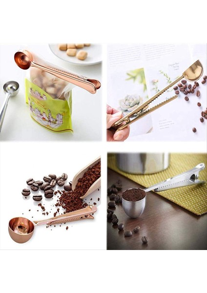 5pcs Kahve Kepçesi Klips Sızdırmazlık Klipsli 2&#39 Si 1 Arada Kahve Ölçüm Kaşık Uzun Saplı Kaşık Torbası Klips (Yurt Dışından) modelleri