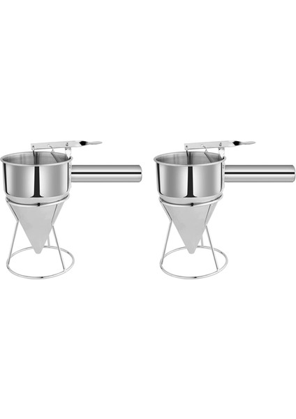 2x Paslanmaz Çelik Gözleme Hamuru Dağıtıcı Kek Krep Standı ile Huni Dağıtıcı Pişmiş Cupcakes Iyi (Yurt Dışından)