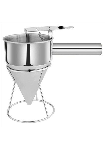 2x Paslanmaz Çelik Gözleme Hamuru Dağıtıcı Kek Krep Standı ile Huni Dağıtıcı Pişmiş Cupcakes Iyi (Yurt Dışından) fiyatları