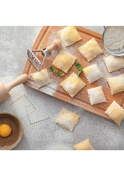 6x Ravioli Makarna Kesici Seti Ravioli Makarna Köfte Lazanya Pierogi Için Ahşap Saplı Ravioli Damga Yapıcısı (Yurt Dışından) indirimleri