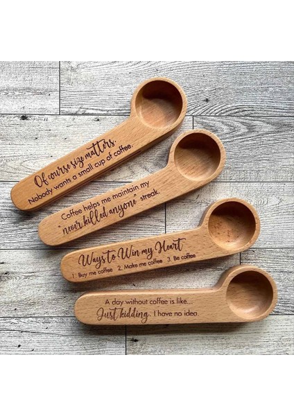 Kahve Ölçüm Kepçe 2-1 Arada Ahşap Oyulmuş Kahve Kepçesi ve Çanta Klip Mutfak Araçları Kahve Kaşık (Yurt Dışından) fırsatları