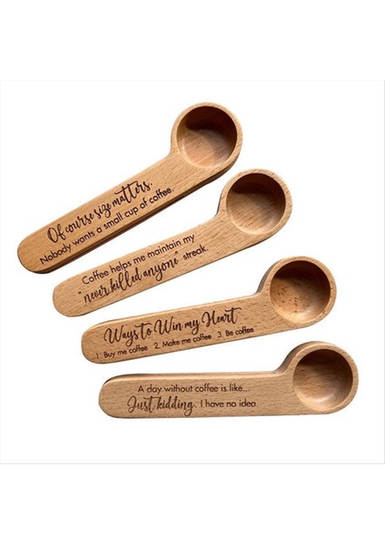 Kahve Ölçüm Kepçe 2-1 Arada Ahşap Oyulmuş Kahve Kepçesi ve Çanta Klip Mutfak Araçları Kahve Kaşık (Yurt Dışından) indirimleri