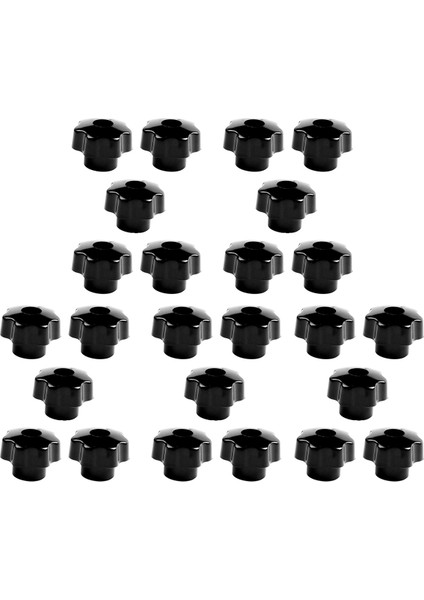 25 Adet Siyah Yıldız Kavrama Düğmeleri Dişi Iplik Çapı 8mm Kafa Çapı 40MM (Yurt Dışından)