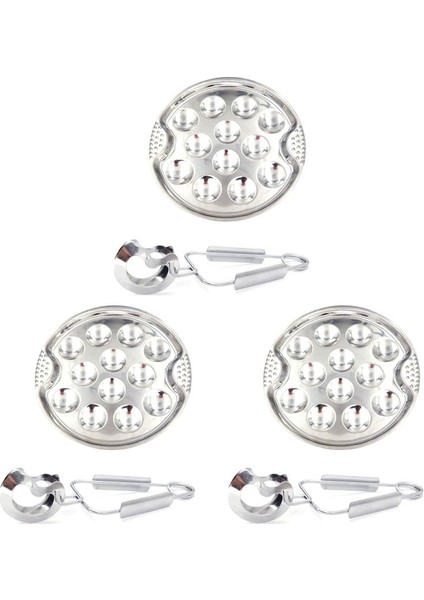 3 Set Paslanmaz Çelik Salyangoz Escargot Plakası 12 Bölmeli Izgara Salyangoz Aracı 12 Izgara Kabuklu Tepsi (Yurt Dışından)