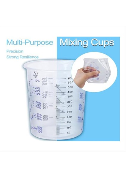 20 Oz (600 Ml) Plastik Ölçüm Kabı 48 Bardak ve 50 Yaprak Filtre Kağıdı 1 Boya Karıştırma Çubuğu Boya Karıştırma Reçine Için (Yurt Dışından) fırsatları