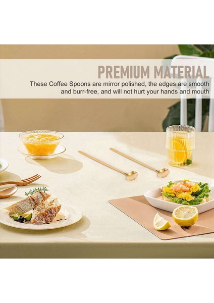 16PCS 6 7 Inç Kahve Kaşıkları Kaşıntılar Çay Kaşıkları Uzun Sap Altın Çay Kaşığı Altın Kaşık Buz Çay Kaşları (Yurt Dışından) fırsatları