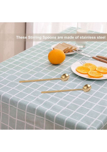 16PCS 6 7 Inç Kahve Kaşıkları Kaşıntılar Çay Kaşıkları Uzun Sap Altın Çay Kaşığı Altın Kaşık Buz Çay Kaşları (Yurt Dışından) indirimleri