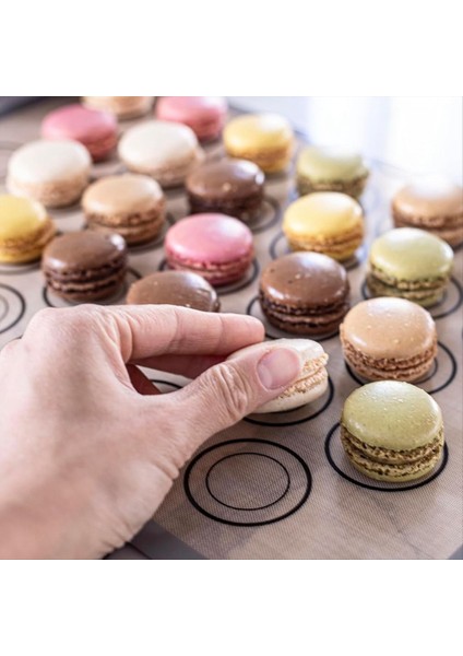 Macaron Pişirme Paspasları 4 Mükemmel Macarons &amp Cook Için Paket - Silikon Makarna Pırır Çakıçısı Boyut Kılavuzu Çevreleri (Yurt Dışından) fiyatları
