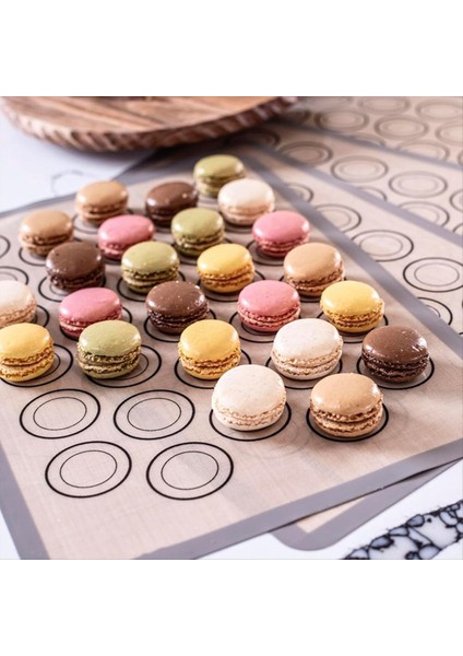 Macaron Pişirme Paspasları 4 Mükemmel Macarons &amp Cook Için Paket - Silikon Makarna Pırır Çakıçısı Boyut Kılavuzu Çevreleri (Yurt Dışından) fırsatları