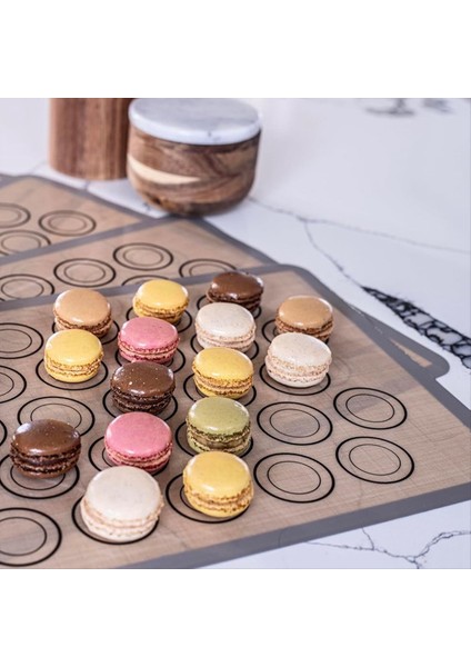Macaron Pişirme Paspasları 4 Mükemmel Macarons &amp Cook Için Paket - Silikon Makarna Pırır Çakıçısı Boyut Kılavuzu Çevreleri (Yurt Dışından) indirimleri